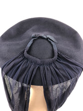 Load image into Gallery viewer, 1940s Midnight Blue American Made Felt Hat with Jersey Scarf
