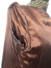 Load image into Gallery viewer, 1930s Brown and Cream Stripe Tweed Belted Coat with Double Collar - Bust 36 38