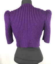 Load image into Gallery viewer, 1940s Style Hand Knitted Bolero in Purple - B34 36