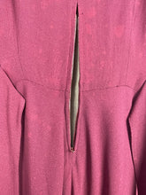 Load image into Gallery viewer, Original 1940's Burgundy Satin Backed Crepe Sequined Evening Dress with Tie Belt by Crompton Perry - Bust 38 40 42