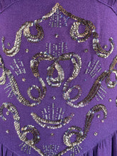 Load image into Gallery viewer, 1940s Purple Crepe Evening Dress with Sequin and Bead Detail - Bust 38 39 40