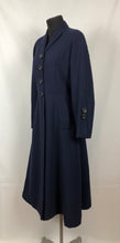 Load image into Gallery viewer, Late 1940s or Early 1950s Blue Self Striped Wool Fit and Flair Coat - Bust 36 38