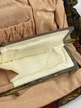 Load image into Gallery viewer, Original 1920's or 1930's Black Bag with Silk Embroidery in Gold and Jewel Tones