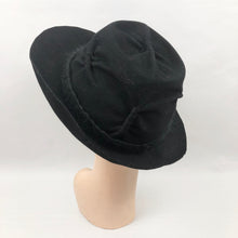 Load image into Gallery viewer, 1940s Black Felt Fedora Hat