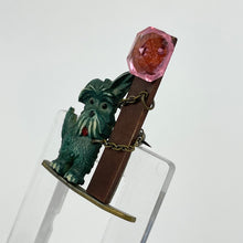 Load image into Gallery viewer, Original 1940s Green Scottie Dog Tied to A Post Brooch