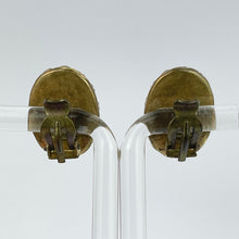 Load image into Gallery viewer, Vintage Faceted White Glass Clip-on Earrings on Gold-tone Clips