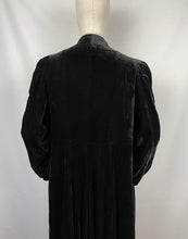 Load image into Gallery viewer, Original 1930s Black Cotton Velvet Opera Coat with Incredible Collar Detail - Bust 40 41 42