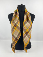 Load image into Gallery viewer, 1930s Autumnal Plaid Lightweight Wool Pointed Cravat - Vintage Scarf