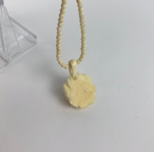 Load image into Gallery viewer, 1930s 1940s Carved Bovine Bone Rose Pendant and Necklace - 16" long