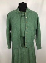 Load image into Gallery viewer, 1950s Sage Green Three Piece Acrylic Knit Set By Orlon - Bust 38 40