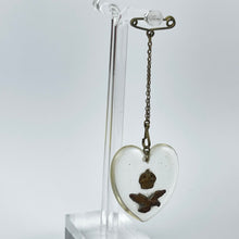 Load image into Gallery viewer, Original 1940's Lucite WW2 RAF Sweetheart Brooch of a Heart Set with Kings Crown and Eagle *