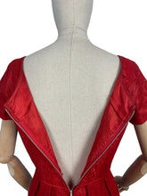 Load image into Gallery viewer, Fabulous Lipstick Red Vintage Lace Cocktail Dress with Front Bow - Bust 36