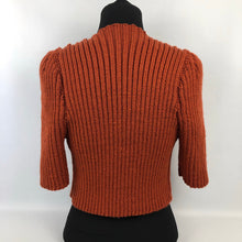 Load image into Gallery viewer, 1940s Style Hand Knitted Bolero in Copper - B34 36