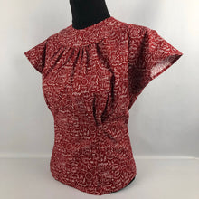 Load image into Gallery viewer, 1940s Reproduction Christmas Blouse in Riley Blake Cotton - Bust 36" 38"