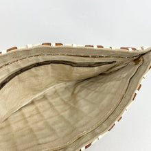 Load image into Gallery viewer, Original 1940's Two-Tone Clutch Bag in Brown and Cream - Plastiflex Style Tiles - Wounded