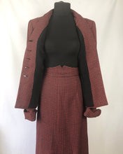 Load image into Gallery viewer, 1940s Black and Red Check Suit in Fine Wool - 36 38