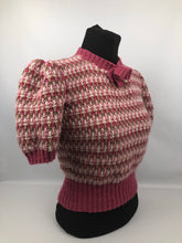 Load image into Gallery viewer, Reproduction 1940s Waffle Stripe Jumper Knitted from a Wartime Pattern - B38 40 42