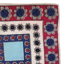 Load image into Gallery viewer, Original 1940's or 1950's Brightly Coloured Crepe Handkerchief - Pretty Little Hankie - Great Christmas Gift