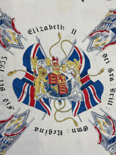 Load image into Gallery viewer, Original 1953 Queen Elizabeth II Coronation Commemorative Scarf with The Coronation Chair