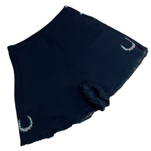 Load image into Gallery viewer, Original Duo of 1940's French Knickers - Black Rayon CC41 and Cream Satin with Lace Ruffle Trim - Waist 27 28