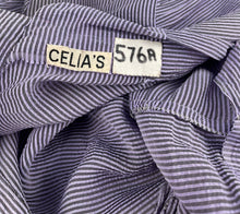 Load image into Gallery viewer, Original 1940's 1950's Purple and White Stripe Blouse with Purple Glass Buttons - Bust 36