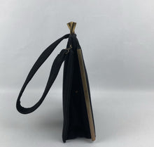Load image into Gallery viewer, 1940s Black Box Bag with Gold Metal Trim