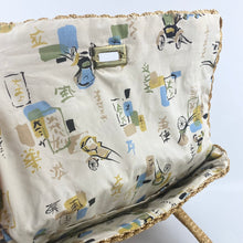 Load image into Gallery viewer, Vintage Straw Bag with Cute Oriental Lining - Perfect Summer Bag