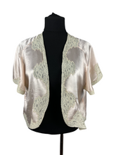 Load image into Gallery viewer, Original 1930's 1940's Pale Pink Satin Bed Jacket with Lace Trim - Bust 34 36