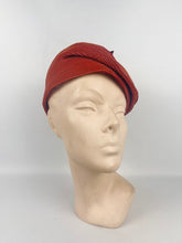 Load image into Gallery viewer, Outstanding Original 1930s Orange Hat with Early Plastic and Metal Trim