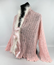 Load image into Gallery viewer, Original 1930s Crochet Bed Jacket with Marabou Feather Trim