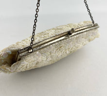 Load image into Gallery viewer, Original 1940's 1950's Pastel Sequin French Evening Bag with Glass Bugle Beads