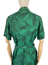 Load image into Gallery viewer, Original Mode O’Day Green and Black Belted Day Dress - Bust 36 38 *