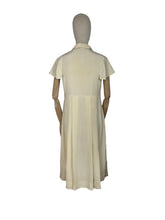 Load image into Gallery viewer, Original 1930's Cream Silk Dress with Mother-of-Pearl Buttons - Bust 32 34 *