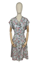 Load image into Gallery viewer, Original Volup 1950's Kenrose Grey Cotton Dress with Pink and White Floral - Bust 40 42 *