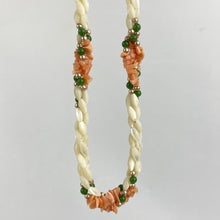 Load image into Gallery viewer, Beautiful Vintage Mother of Pearl Necklace with Salmon Pink Coloured Shell Chips