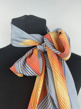 Load image into Gallery viewer, Original 1930's Silk Pointed Cravat - Beautiful Vintage Pointed Scarf in Blue and Yellow