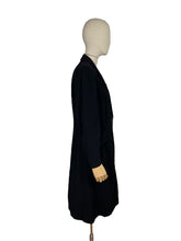 Load image into Gallery viewer, Original 1940's Inky Black Lightweight Wool Coat with Broad Shoulders - Bust 38 40 *