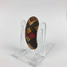 Load image into Gallery viewer, 1930s 1940s Red, Brown and Mustard Wooden Dress Clip