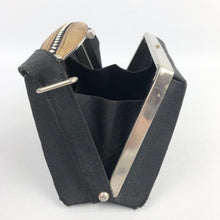 Load image into Gallery viewer, 1940s "Golden Age" Black Fabric Covered Box Bag with Paste Trim