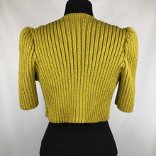 Load image into Gallery viewer, 1940s Style Hand Knitted Bolero in Lime - B34 36