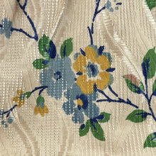 Load image into Gallery viewer, Original 1940s Mustard and Blue Floral Knitting Bag Which Makes a Great Handbag
