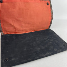 Load image into Gallery viewer, Original 1940's Fine Black Grosgrain Clutch with Faux Pearl and Silk Floral Embroidery