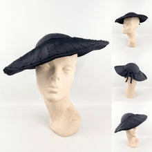 Load image into Gallery viewer, Fabulous 1950s New Look Black Hat with Net by Delmore