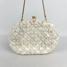 Load image into Gallery viewer, Vintage Iridescent Pastel Sequin Evening Bag with Glass Seed Beads - Made in Hong Kong