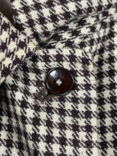 Load image into Gallery viewer, Original 1930s 1940s Brown and Cream Houndstooth Check Three Way Coat - Bust 38 40 42