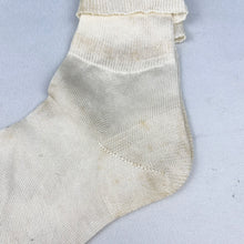 Load image into Gallery viewer, 1930s 1940s British Made Cream Cotton Rayon Socks - CWS Lastex