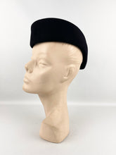 Load image into Gallery viewer, Original 1940's Black Felt Military Inspired Side Hat - Stylish Piece