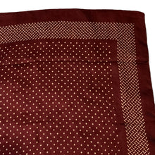Load image into Gallery viewer, Original 1940's Rich Burgundy Silk Necktie with Cream Polka Dots - Vintage Pocket Square
