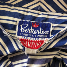 Load image into Gallery viewer, 1940s 1950s Navy and White Stripe Dress By Norman Hartnell for Berkertex - Bust 36 38