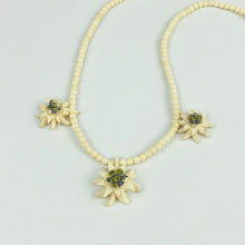 Load image into Gallery viewer, Vintage 1930s 1940s Carved Triple Edelweiss Necklace